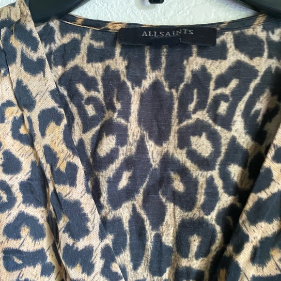 ASO TV Eve Wearing AllSaints Kota Leppo Leopard Print Old Money Mini Dress Sz XS - Picture 10 of 15